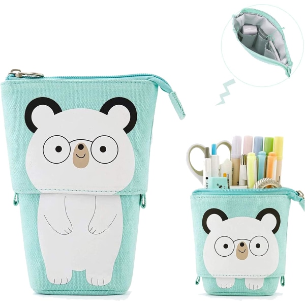 Case Stand up Pen Bag, Söt Pop Up Pennväska Kawaii