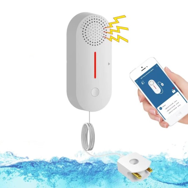 Smart Vannlekkasje Sensor Vann Overløp Nivå Detektor Sikkerhet Lyd Alarm System Flom Lekkasje Sensor