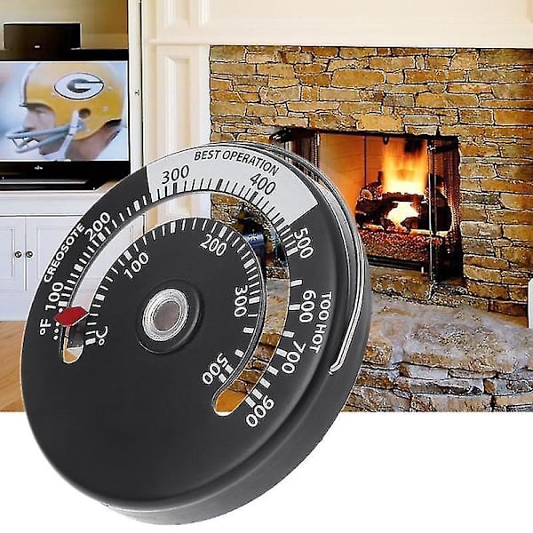 2 stk. termometer til ovn Rør Brændeovn temperaturmåler, pejstermometer hvid urskive Bimetal termometer med pejsventilator termometer