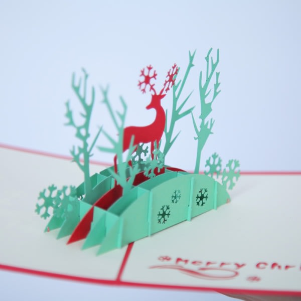 5 juledag lykønskningskort kreative 3D jule gree
