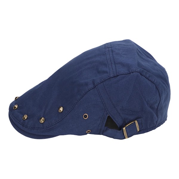 Newsboy-hatt med naglepynt, lett, pustende bomulls casual flat hatt for menn og kvinner, marineblå