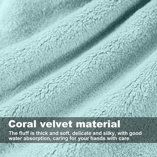 Sødt håndklæde, badehåndklæde med hængende ring, køkken, badeværelse, soveværelse mikrofiber koral fløjl absorberende håndklæde Set4