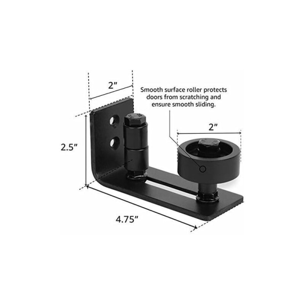 2st Svart Heavy Duty skjutbar ladugårdsdörrguide, 8 i 1 propp Bla