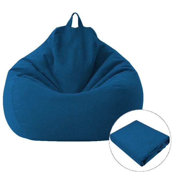 Bønnepose Trekk Lazy Sofa Komfortabel Ensfarget Solseng Bønnepose Trekk for Stue Hjemmeinnredning Blue 85*105cm
