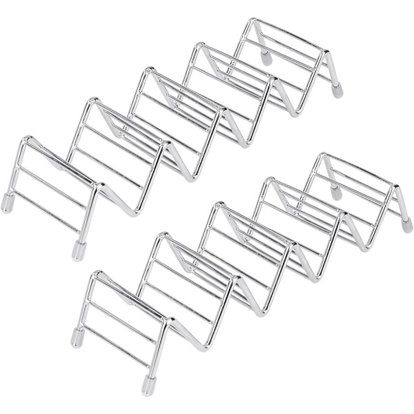 Tacoholder stativ rustfritt stål 4 lommer taco rack bølgeform