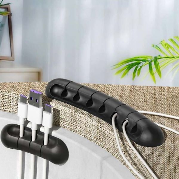 Cable Organizer Cable Clip Hållare Silikon Cable Management 7 holes