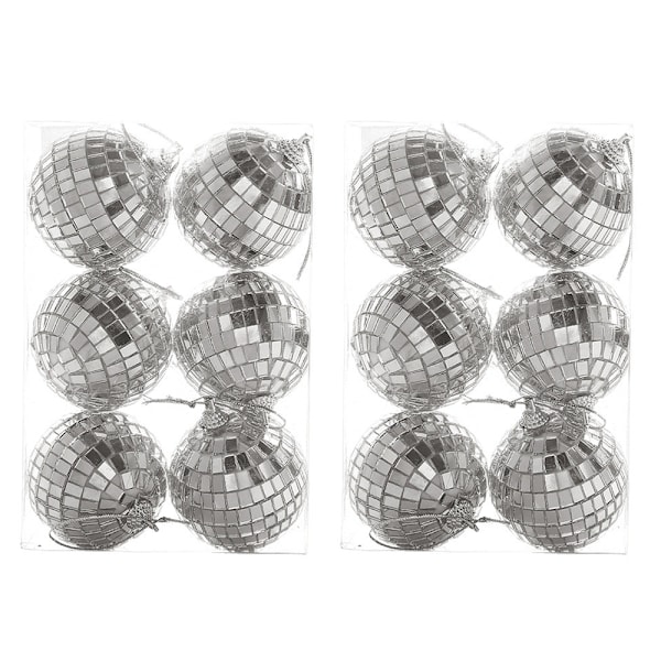 Silver Disco reflekterande spegel Xmas Balls Lätt att hänga