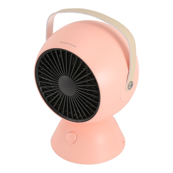 Mini Vifteovn 1300W Stille Konstant Temperatur Rask Oppvarming Bærbar Skrivebordsvarmer for Soverom Kontor 100V‑240V Rosa EU-plugg