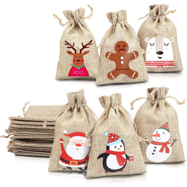 Jute Jute Jute Tasker, Xmas Jute Linned Jute Snøre Gi