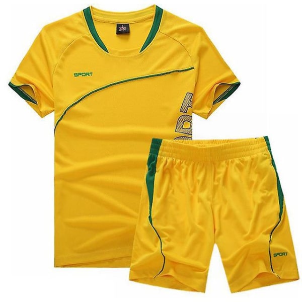 Jwl- Sportkläder Sommarlöparset Gymkläder Träning Basket Fotboll Träning Jogging Löpardräkt 2 st Maratonkläder 4XL yellow