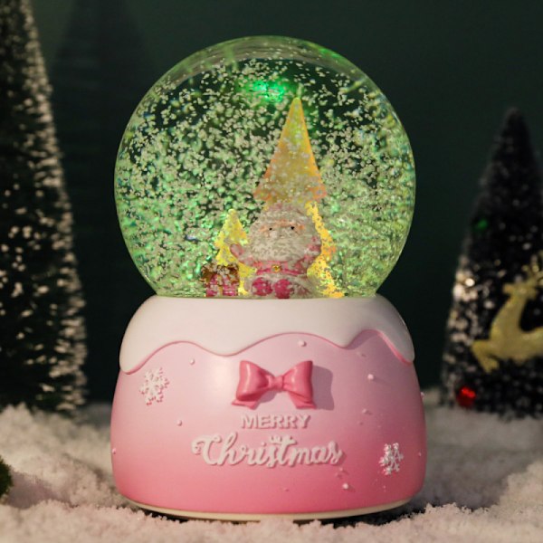 Luovat värilliset valot Uiva lumihiutale Valkoinen kuunvalo lasi kristalli pallo musiikkilaatikko Tanabata Syntymäpäivälahja (Väri: E, Koko: 15 * 11cm)