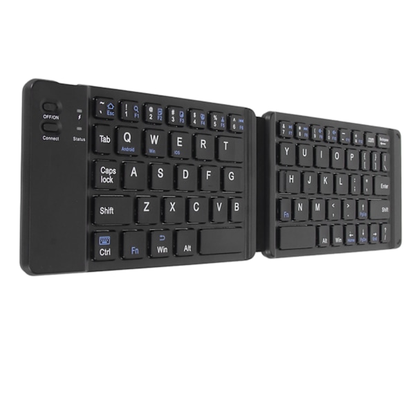 Sammenleggbart Bluetooth-tastatur, slank lommeformat, bærbar trådløst tastatur for Windows7 8 nettbrett, bærbar PC, mobiltelefon, svart