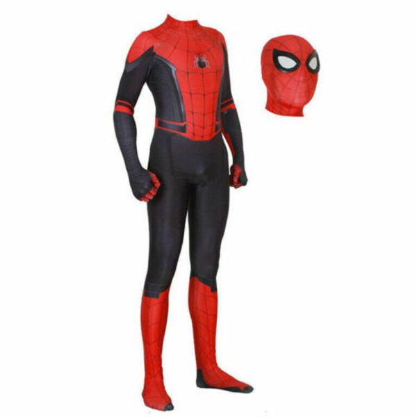 Spider-Man Into the Spider-Verse Lasten Miles Morales Cosplay Aikuinen Red 120cm