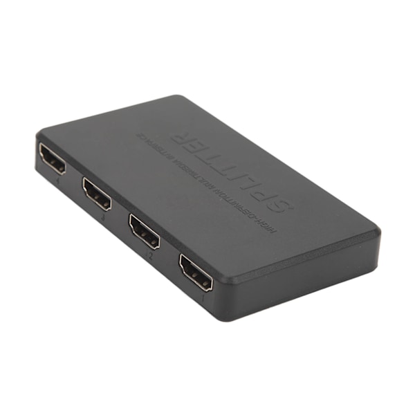 Video Splitter 1 Inn 4 Ut 4K 1080P Støttet Plug and Play Anti-Interferens HD Splitter for Stasjonær Datamaskin
