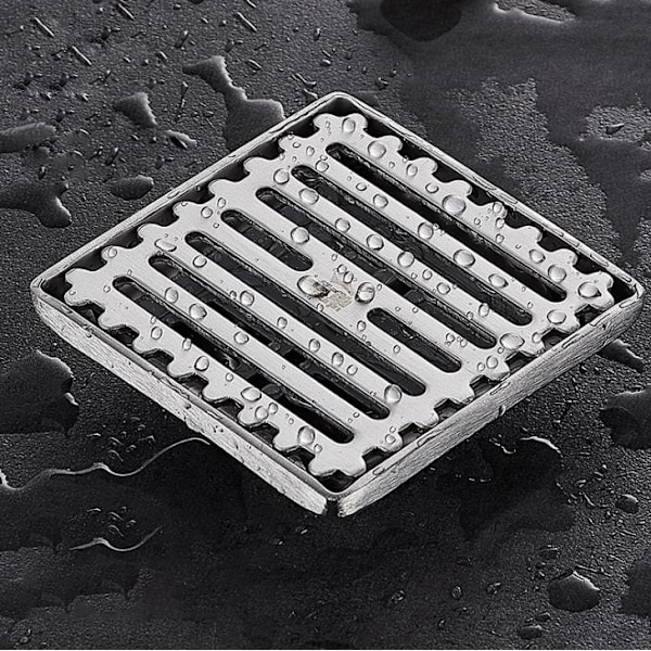 Golvbrunn Badkar Rostfritt Stål Avtagbart Avloppsskydd för Badrum Duschrum Fyrkantig Toalett Rostsäker Trädgårdssil 10X10 CM, Silver