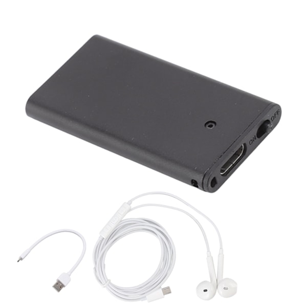 Mini Inspelare HD Brusreducering Krypterad 4GB Röstaktiverad Inspelare med MP3-uppspelning för Möte Intervju Svart