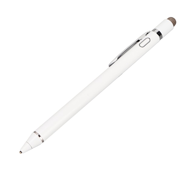 Aktiv Stylus Pen 5V 0.2A Slim Stilren Aluminiumlegering Portabel Kapacitiv Stylus Penna med Fin Spets för Mobiltelefon Surfplatta Vit