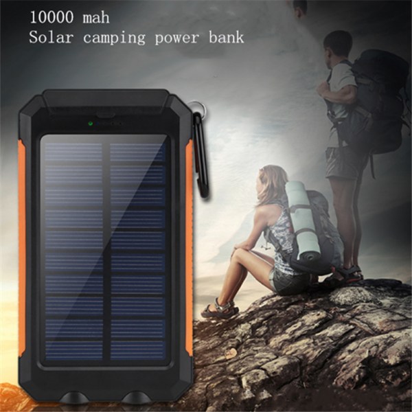 Solar-Laddare-Power-Bank - Bärbar laddare, Externt batteriladdning Inbyggd Super Bright ficklampa Solpanel