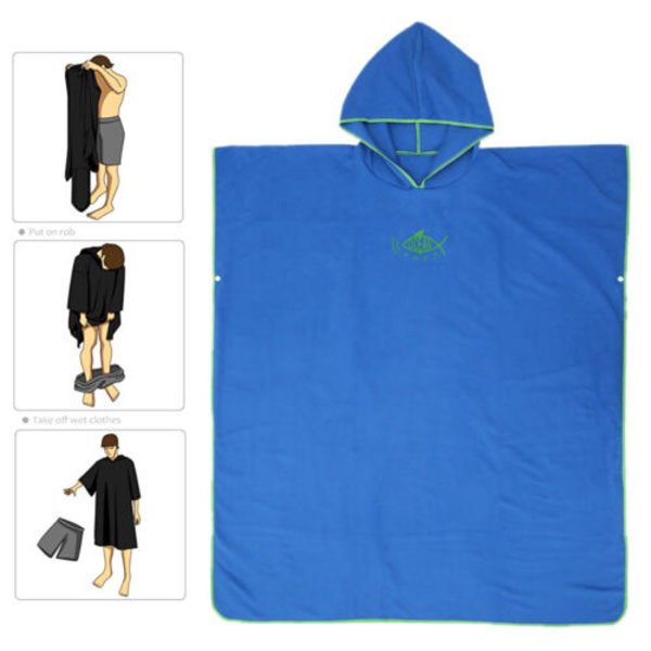 Strandhandduksbyte Badrock med huva Snabbtorkande badrock unisex Blue