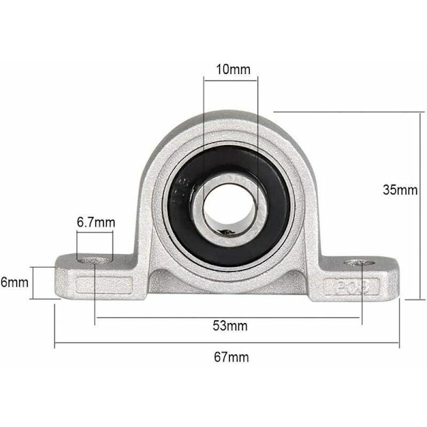 4 stk. bloklejer, 10 mm kuglelejer, pudebloklejer, flangehuller selvmonteret støtte selvnivellerende