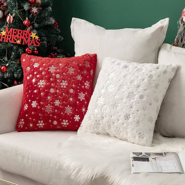 2 joulun koristeellisen tyynynpäällisen setti, 18X18", norsunluu