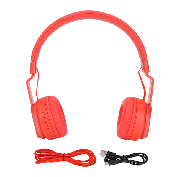 Fingertime BOBO1 Bluetooth-hörlurar för barn, stöder Line-in-uppspelningsläge, minneskortsuppspelningsläge, barnläge (Röd)