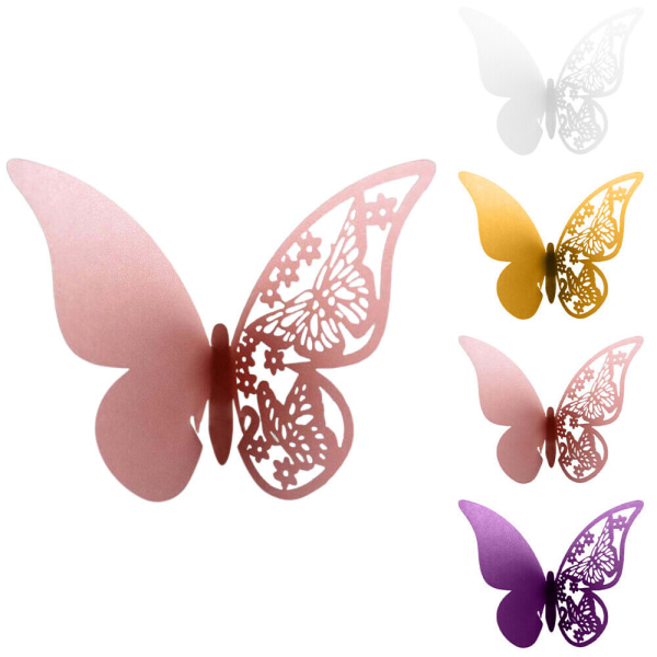 40kpl Butterfly keinu lasikortit - Hääsisustus - Creative White 40PCS