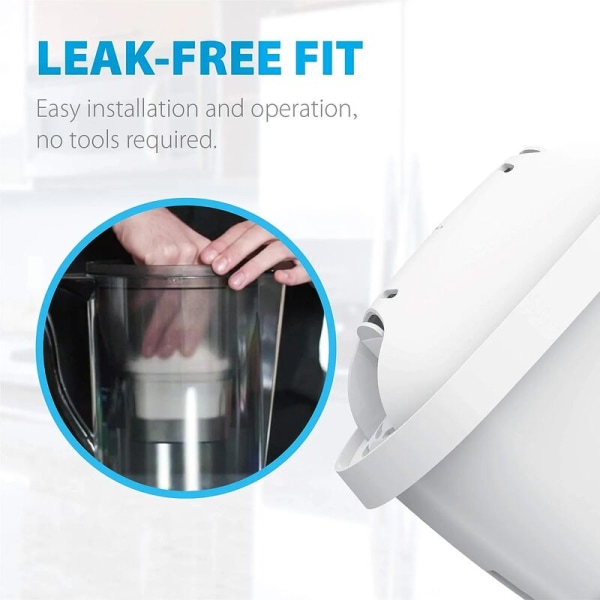 Vandfilterpatron - Kompatibel med Brita Maxtra Plus - Refils til Marella filterkande (pakke med 6)