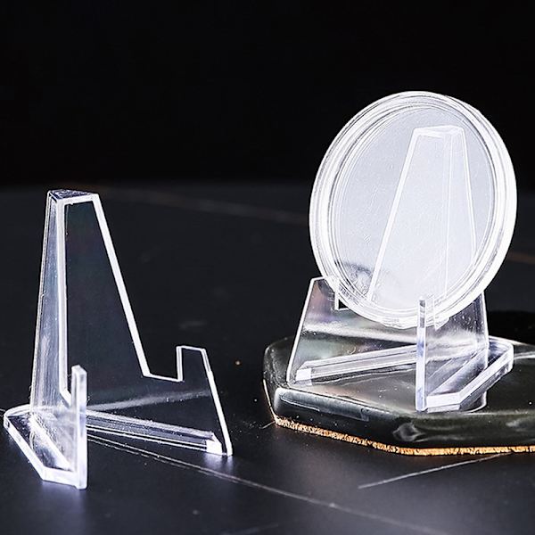 10 stk Akryl Stand Mønt Display Staffeli Holder Lille stativ