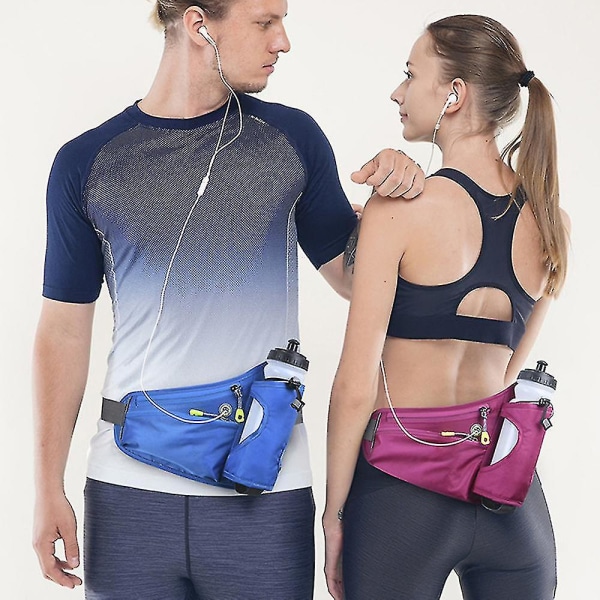 Löparbälte Sport Midjepaket Med Vattenflaskhållare Fanny Pack Rose Red