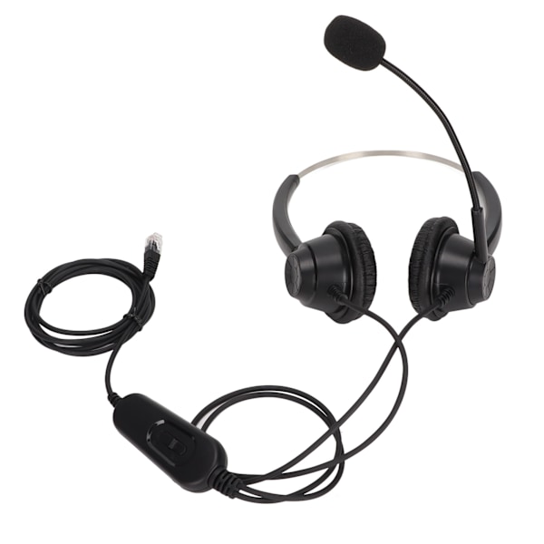 H360DRJ9MVA RJ9 Business Headset Binaural Telefon Headset med Mikrofon Mute Justerbar Lydstyrke og 6 Hastigheds Linjesekvens