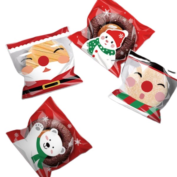 200 klare cellofanposer Self Seal Party Gaveposer Småkager Kort Xmas Sweet Bag Rød red