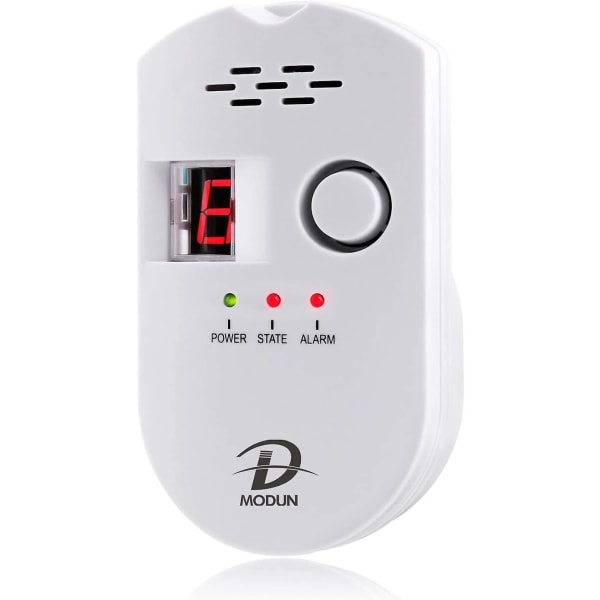 Gas Detector, Lpg/Natural Gas/Coal Leak Detector, Plug-in Sensor Monitor with Audible Alarm and LED Number Display, Alarm