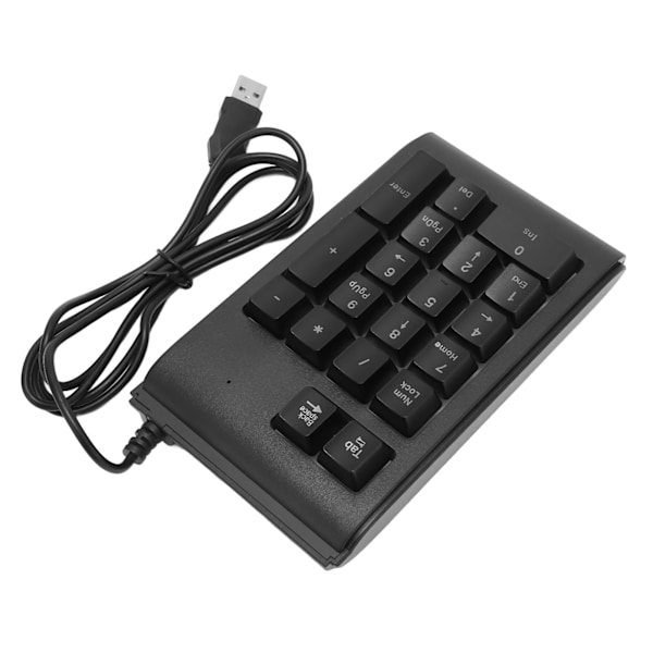 USB Kablet Numerisk Tastatur 19 Taster Numerisk Pad Vandtæt RGB Baggrundslys Bærbar til Notebook Laptop Computer Sort