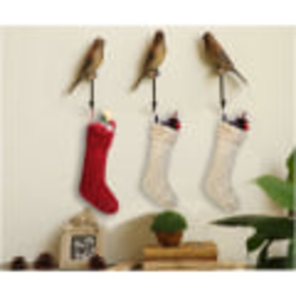 Twist Stickad Julstrumpa Set Pure Color White Ivory