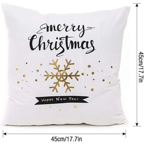 4 stk God Jul putetrekk 45 x 45 cm dekorative putetrekk 45 x 45 cm
