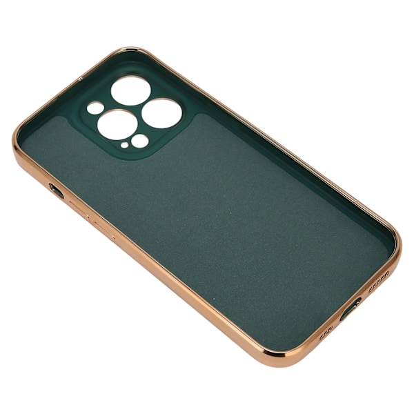 Mobiltelefondeksel Rose Gull Elektroplettert Ring Telefondeksel Damer Ultratynn Myk TPU Telefonbeskyttelse for IPhone 13 Pro Mørk Grønn
