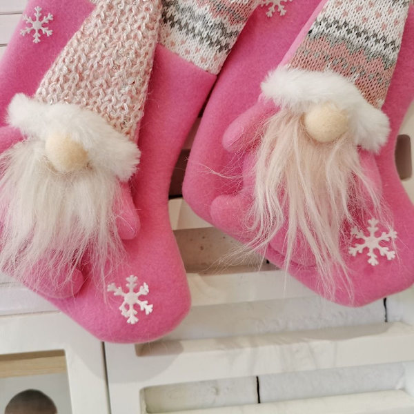 Jule-strømpe Ansiktsløs Gnome Dukke B-VIT B-VIT B-White