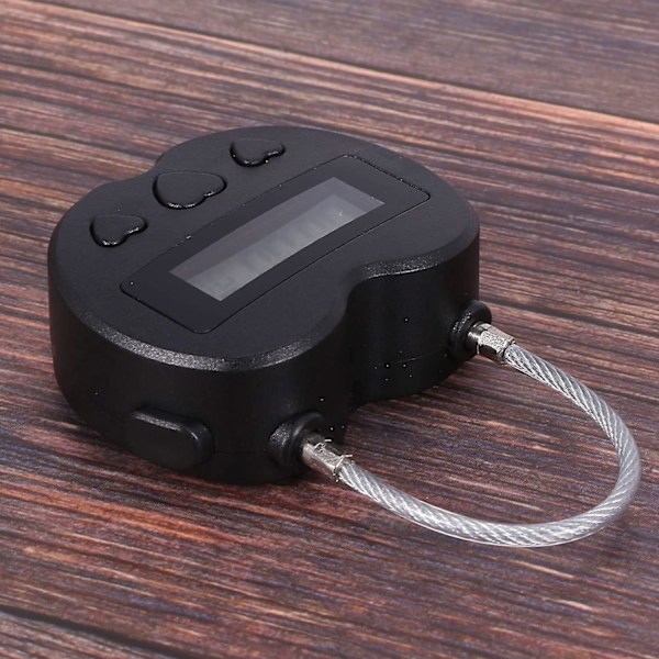 Time Lock LCD-näyttö Time Lock -monitoimi elektroninen matka-ajastin, vedenpitävä USB-ladattava black