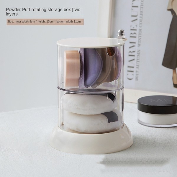 360° roterende opbevaringsboks til kosmetik og smykker white 2 layer