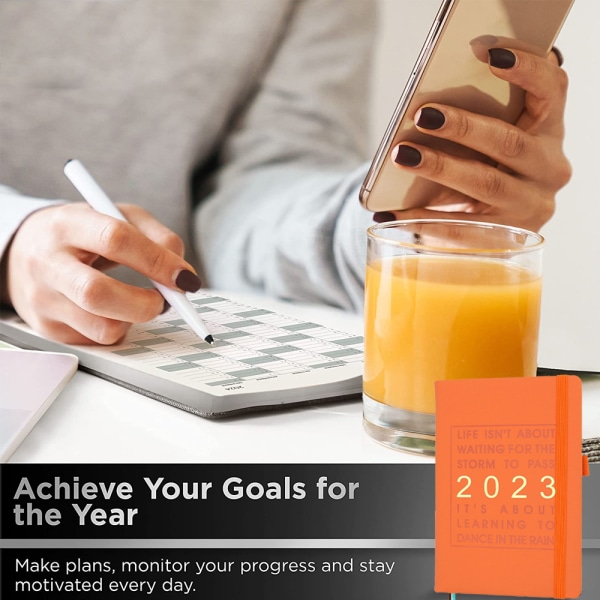 2023 Planner, 2023 Planner Agenda til 12 måneder, Planner til orange