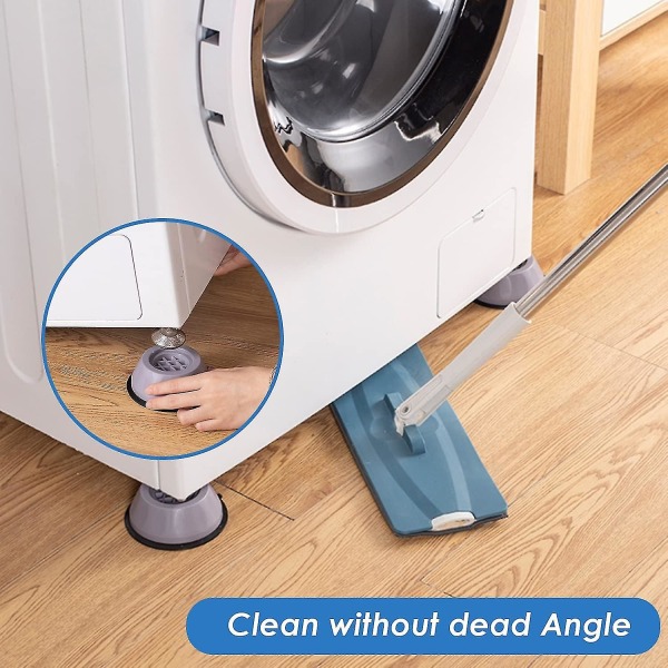 4 styks vaskemaskine anti-vibrationsmåtte, gummi vaskemaskine fødder, vaskemaskine trædepuder, vaskemaskine trædepuder, vaskemaskine anti-v
