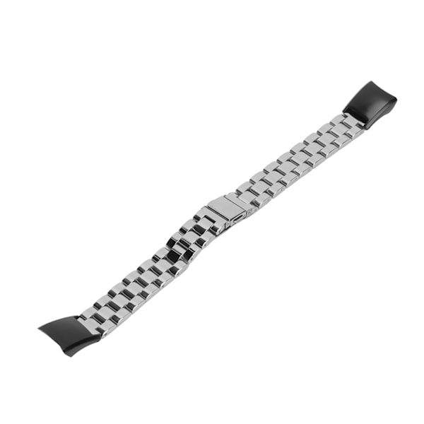 Metall Klokkereim Rustfritt Stål Justerbar Hurtigutløser Erstatning Klokke Armbånd for Honor Band 5 4 (Sølv Svart)