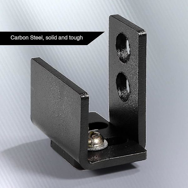 Fjøsdør Bunnplate Guide Heavy Duty Bunnplate Guide Svart Karbonstål Fjøsdør Bunnplate Guide Veggmontert Hårdvare (svart) (1 stk)