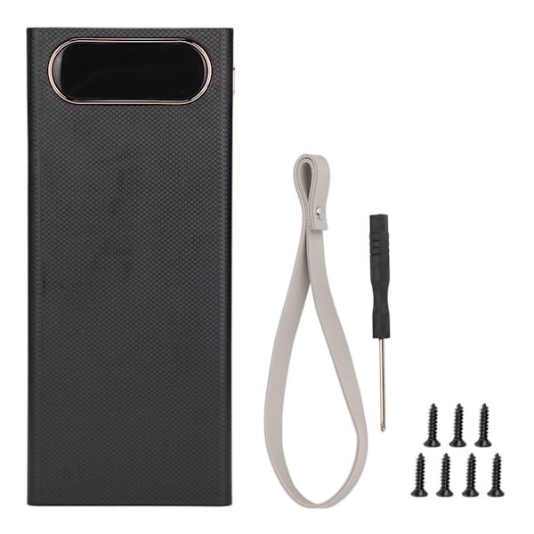 L16 16x18650 DIY Power Bank 2 USB -ulostuloa 22,5 W:n pikalataus Akkukotelon kotelo LCD-näytöllä ja Micro Type C -sisääntulolla, musta