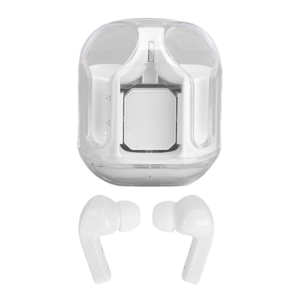Trådlösa Bluetooth-hörlurar BT 5.3 Stereo HiFi-ljud HD-samtal USB-uppladdningsbara Bluetooth-hörlurar för mobiltelefon surfplatta vit plast