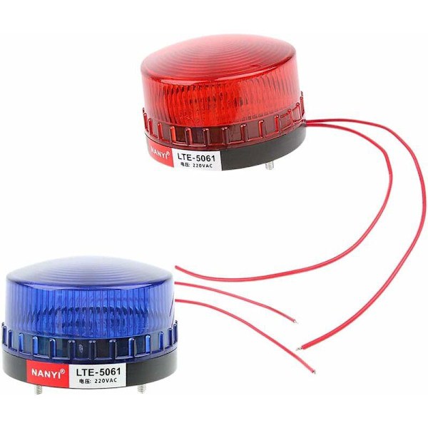 -2st Varningsljus Fyr 220V Stark LED Blinkande Varningslampa Bil Nödljus
