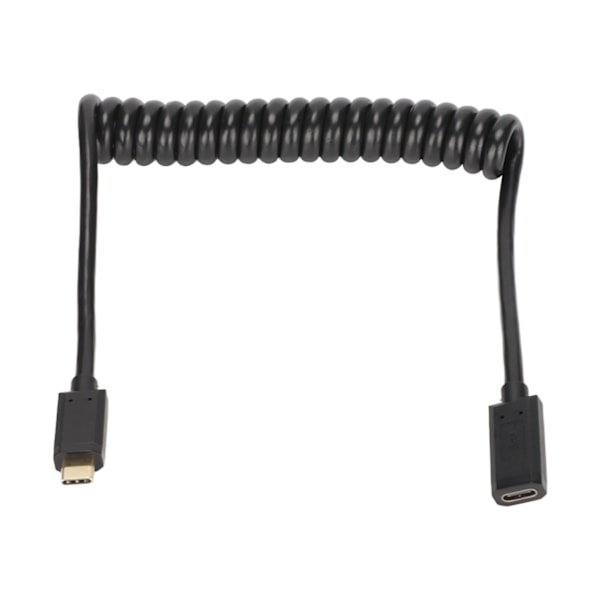 USB C Kabel USB C Hona till USB C Hane 4K 60hz 3A Snabbladdning 10Gbps 1.2m Spiraldesign USB C Strömkabel Hona till Hane Rak Huvud