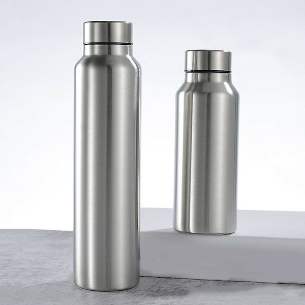 650 ml/1000 ml rustfrit stål sportsvandflaske Enkeltlags robust vandkop Metalflaske drikkevarer Camping Sport Gym dark gray none