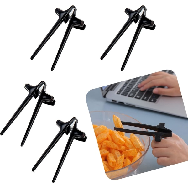 4 stk Finger spisepinde (sort)